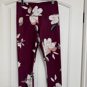 Athleta 7/8 Leggings in Floral Burgundy